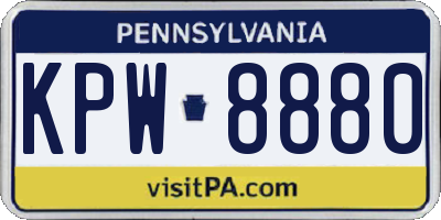 PA license plate KPW8880