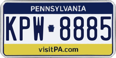 PA license plate KPW8885