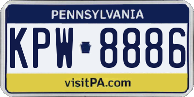 PA license plate KPW8886