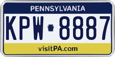 PA license plate KPW8887