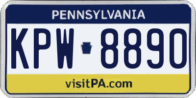 PA license plate KPW8890