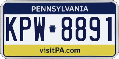 PA license plate KPW8891
