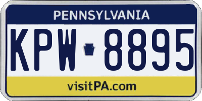 PA license plate KPW8895