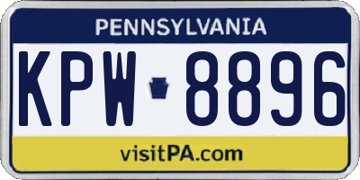 PA license plate KPW8896