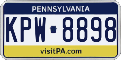 PA license plate KPW8898