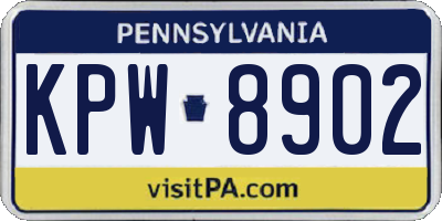 PA license plate KPW8902