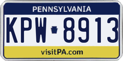 PA license plate KPW8913