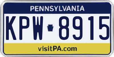 PA license plate KPW8915