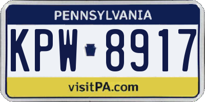 PA license plate KPW8917