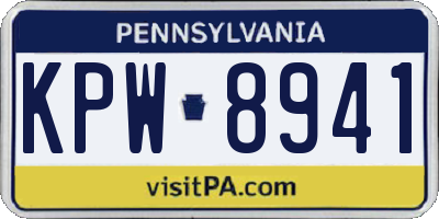 PA license plate KPW8941