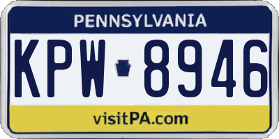 PA license plate KPW8946