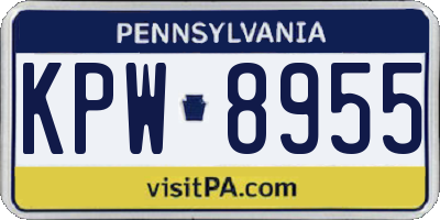 PA license plate KPW8955