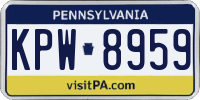 PA license plate KPW8959