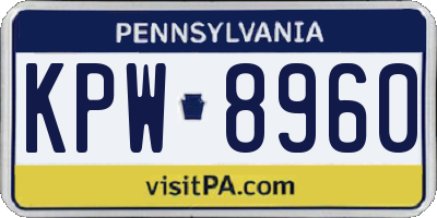 PA license plate KPW8960
