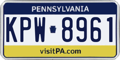 PA license plate KPW8961