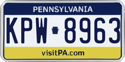 PA license plate KPW8963