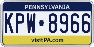 PA license plate KPW8966