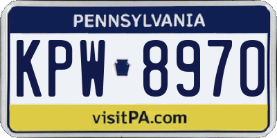 PA license plate KPW8970