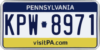 PA license plate KPW8971
