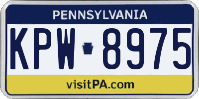 PA license plate KPW8975