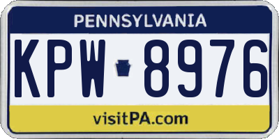 PA license plate KPW8976
