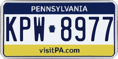 PA license plate KPW8977