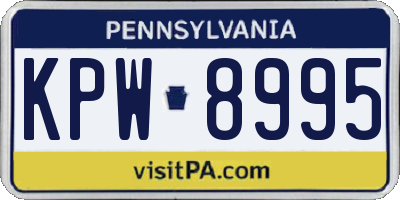 PA license plate KPW8995