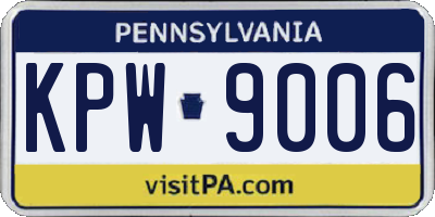 PA license plate KPW9006