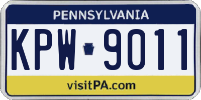 PA license plate KPW9011
