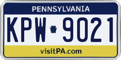PA license plate KPW9021