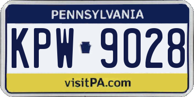 PA license plate KPW9028