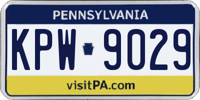 PA license plate KPW9029