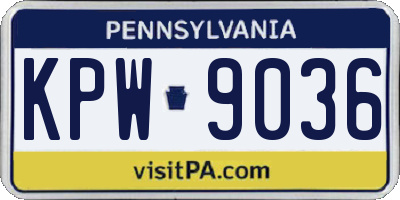 PA license plate KPW9036