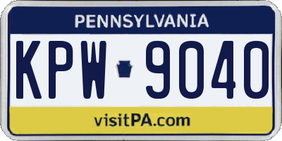 PA license plate KPW9040
