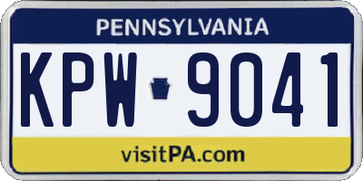 PA license plate KPW9041