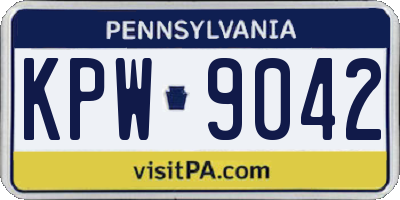 PA license plate KPW9042