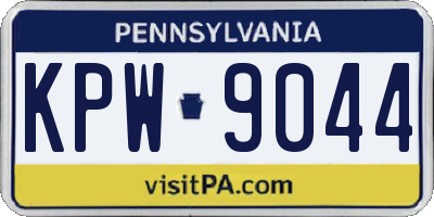 PA license plate KPW9044