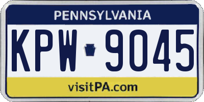 PA license plate KPW9045