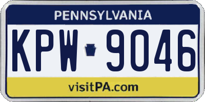 PA license plate KPW9046