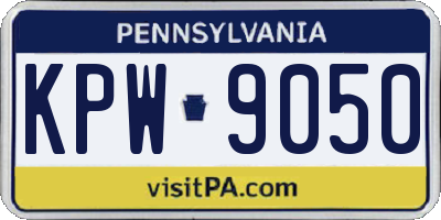 PA license plate KPW9050