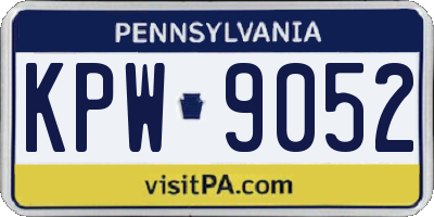 PA license plate KPW9052