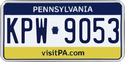 PA license plate KPW9053