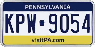 PA license plate KPW9054
