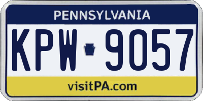 PA license plate KPW9057