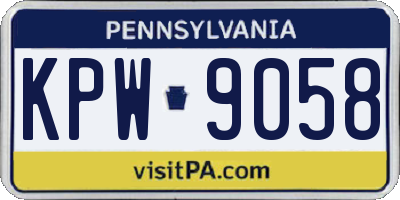 PA license plate KPW9058