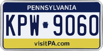 PA license plate KPW9060