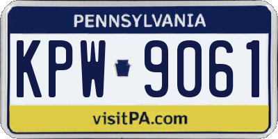 PA license plate KPW9061
