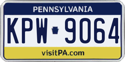 PA license plate KPW9064