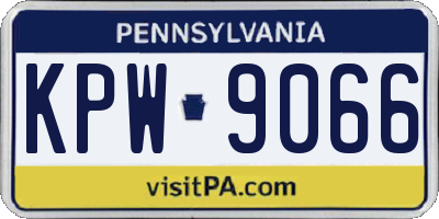 PA license plate KPW9066