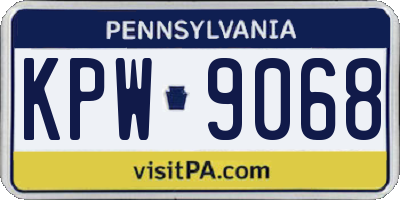 PA license plate KPW9068